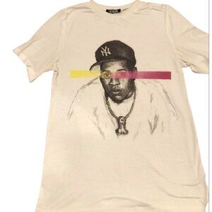 Dimepiece White Short Sleeve Tee with Artistic Design